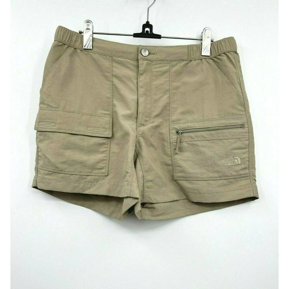 North Face Tan Nylon Regular Zipper Cargo‎ Shorts Size Medium